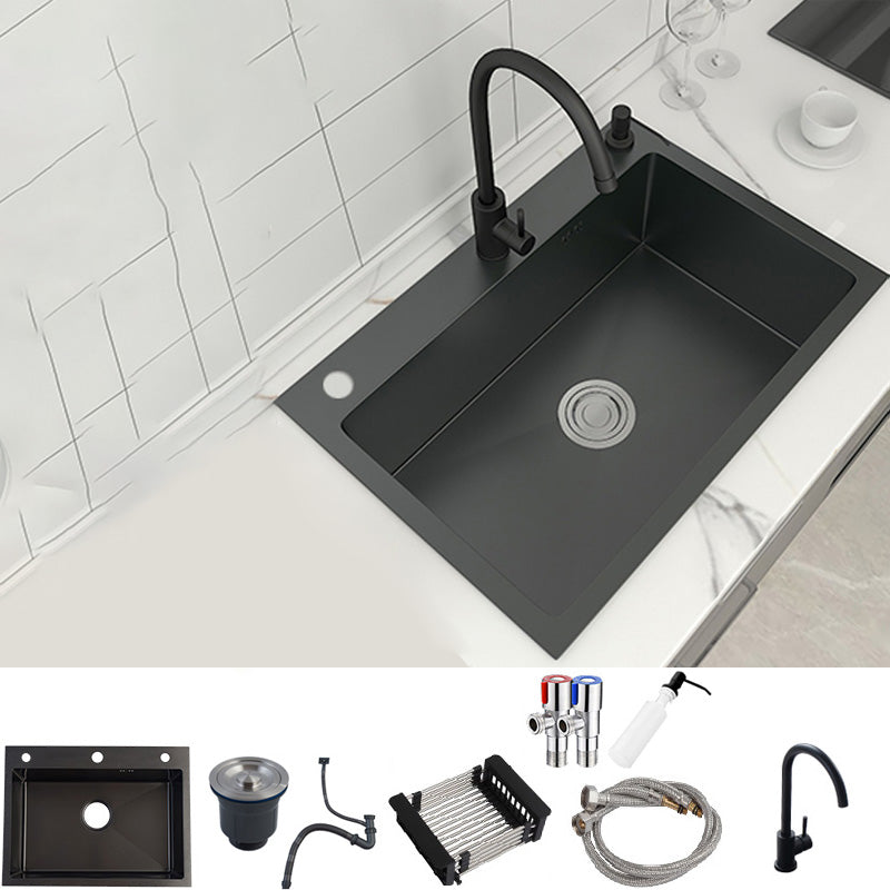 Contemporary Style Kitchen Sink Stainless Steel Fade Resistant Drop-In Kitchen Sink