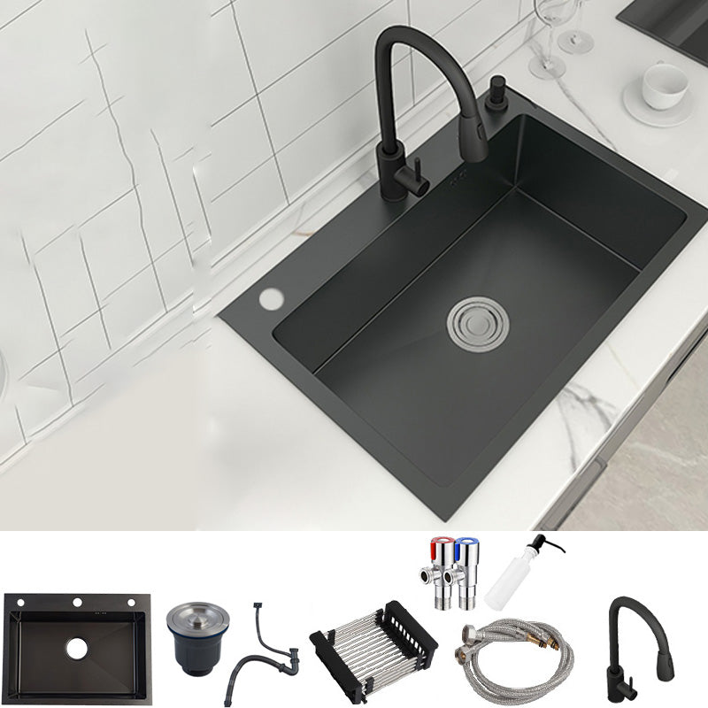 Contemporary Style Kitchen Sink Stainless Steel Fade Resistant Drop-In Kitchen Sink