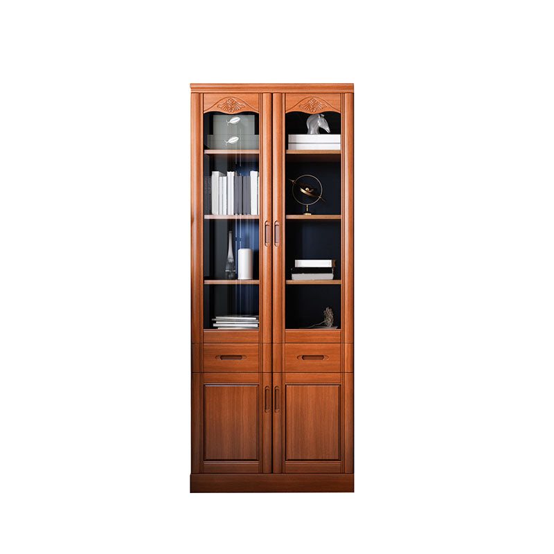 Contemporary File Cabinet Rubber Wood Frame Vertical File Cabinet with Shelves