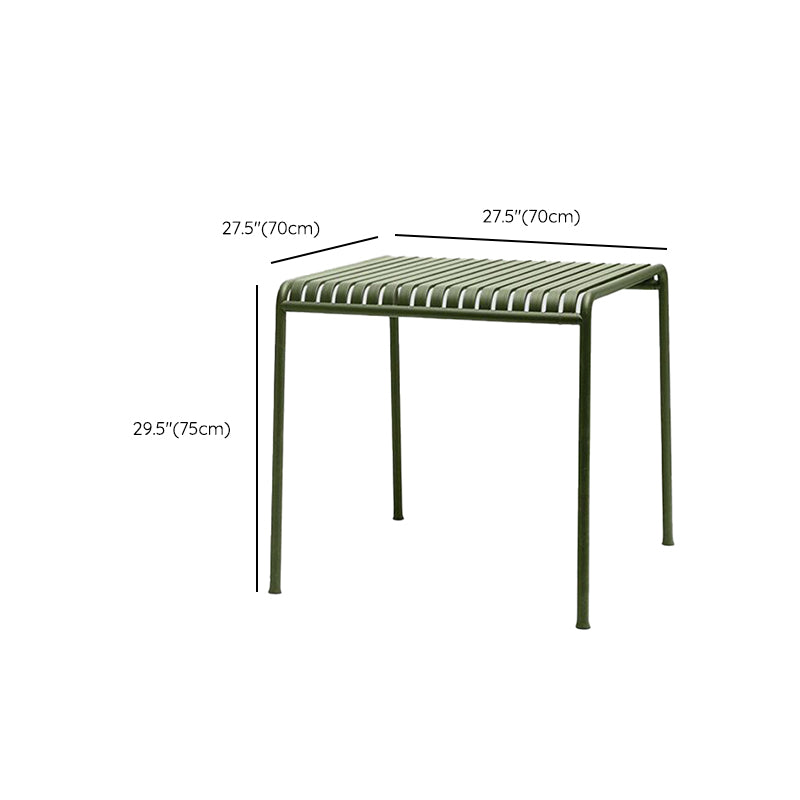 Metal Dining Table Industrial Green Rectangle Rust Resistant Table