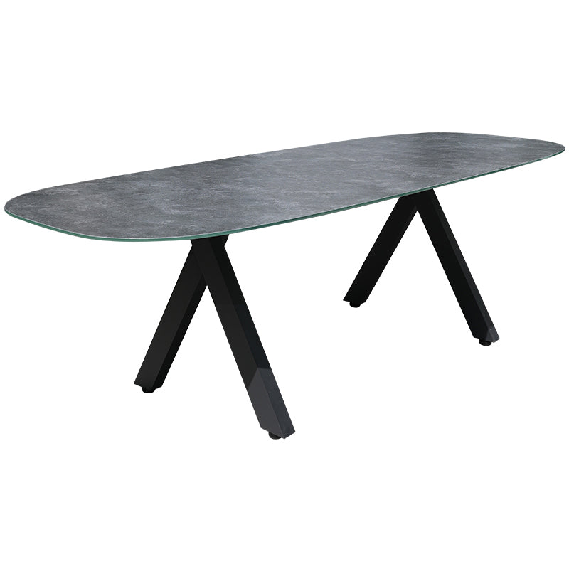 Metal Frame Dining Table Water Resistant Stone Table, 29.52" High