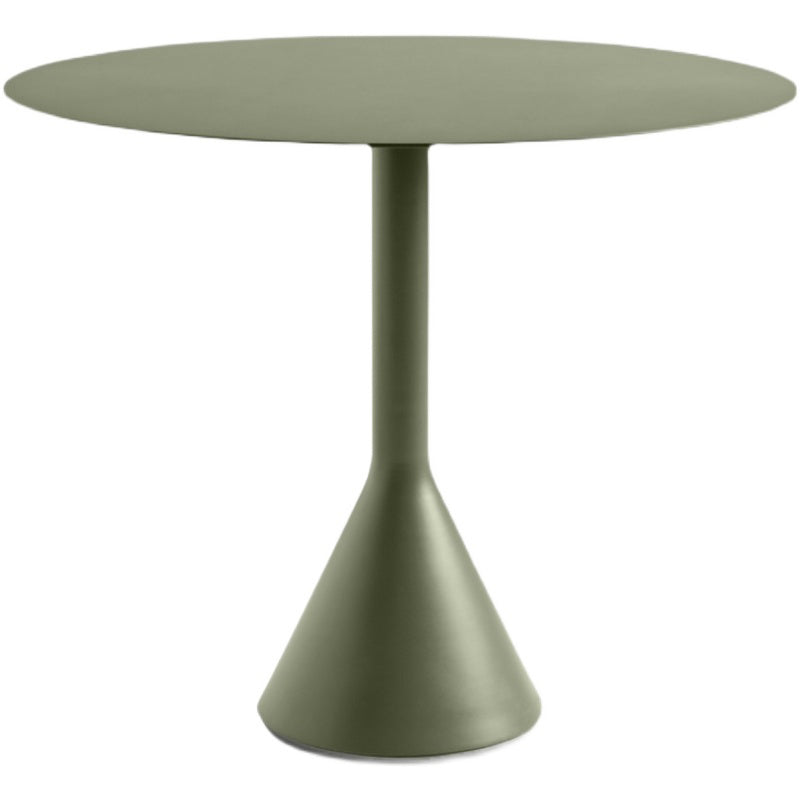 Contemporary Bistro Table Green Water Resistant Metal Table, 29.13" High