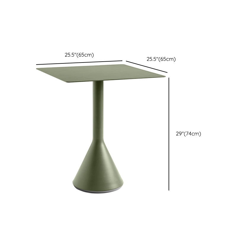 Contemporary Bistro Table Green Water Resistant Metal Table, 29.13" High