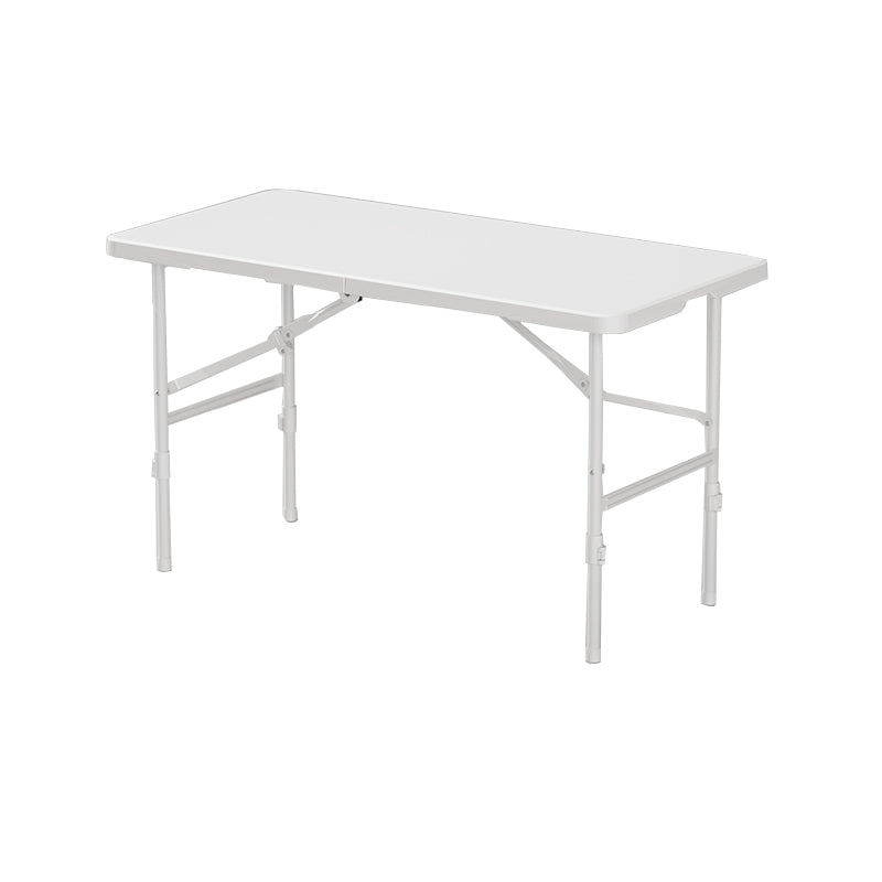 Contemporary White Dining Table Plastic Rectangle Folding Table, 23.62" Wide