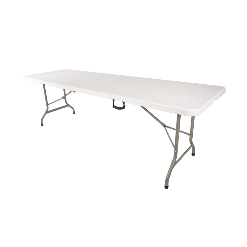 Rectangle Modern Dining Table White Plastic Table with Metal Frame