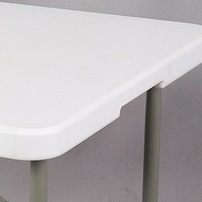 Rectangle Modern Dining Table White Plastic Table with Metal Frame