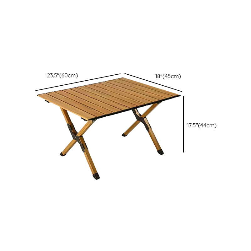 Metal Rectangle Camping Table 17.32" High Rustic Brown Foldable Table