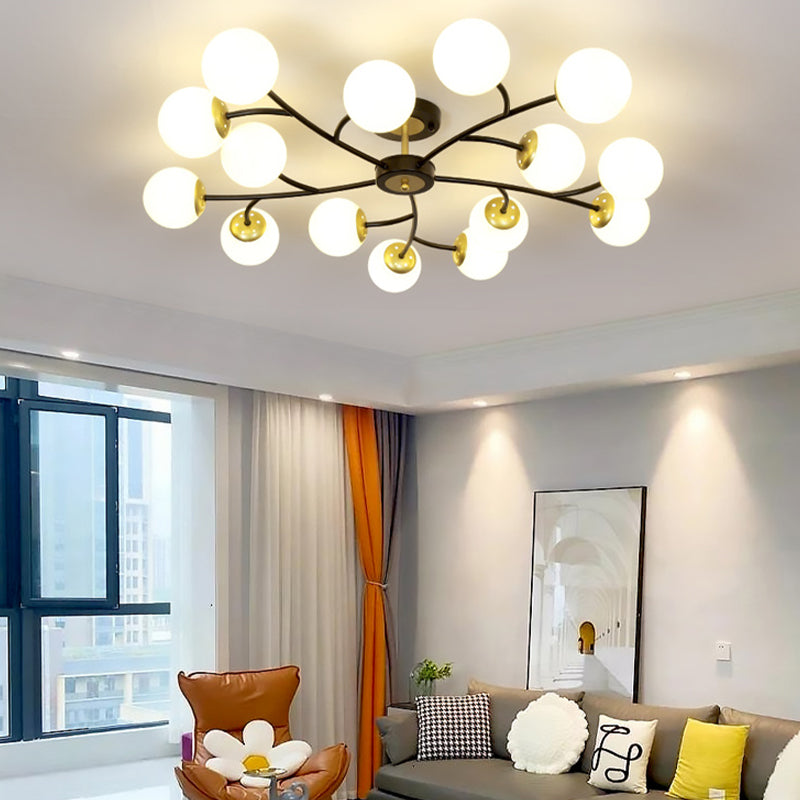 Nordic Style Ceiling Light Ball Shape Glass Shade Ceiling Lamp for Living Room