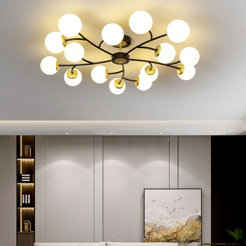 Nordic Style Ceiling Light Ball Shape Glass Shade Ceiling Lamp for Living Room