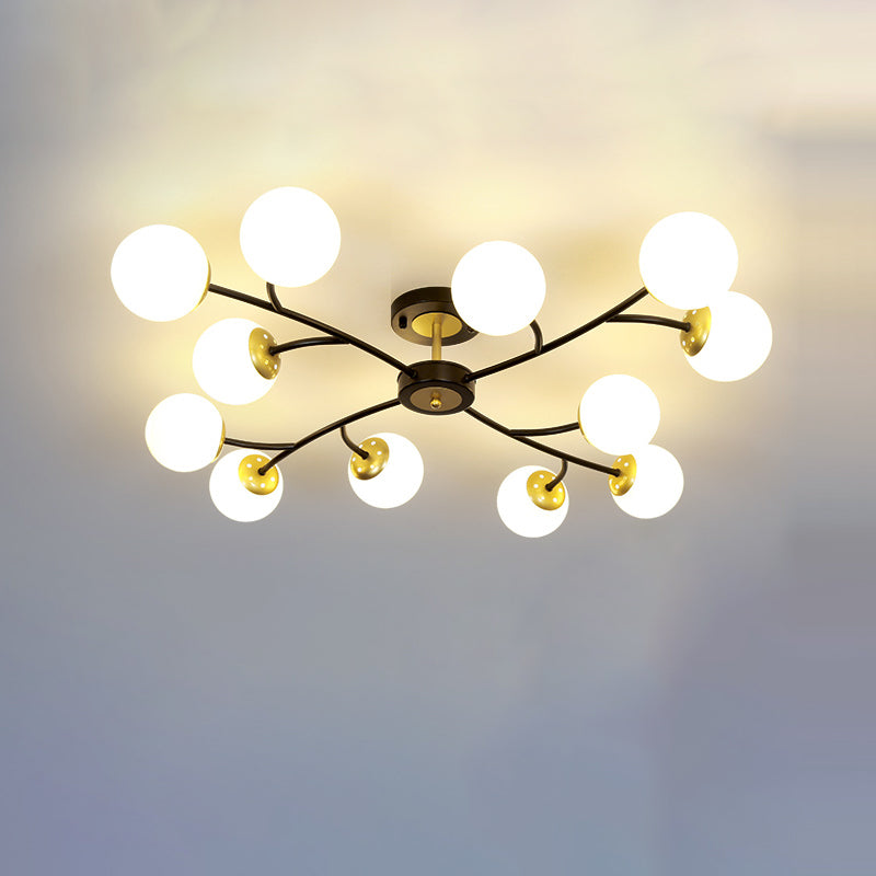 Nordic Style Ceiling Light Ball Shape Glass Shade Ceiling Lamp for Living Room