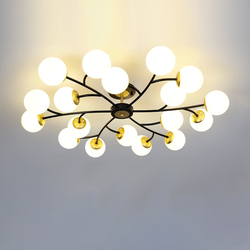 Nordic Style Ceiling Light Ball Shape Glass Shade Ceiling Lamp for Living Room