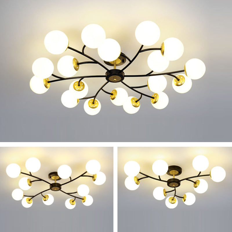 Nordic Style Ceiling Light Ball Shape Glass Shade Ceiling Lamp for Living Room