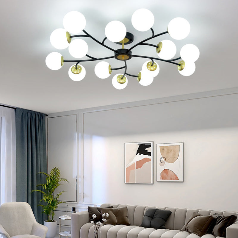 Nordic Style Ceiling Light Ball Shape Glass Shade Ceiling Lamp for Living Room