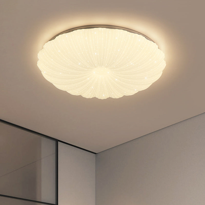 Contemporary 1 - Light Flush Mount Light in White Iron and Acrylic LED Ceiling Flush