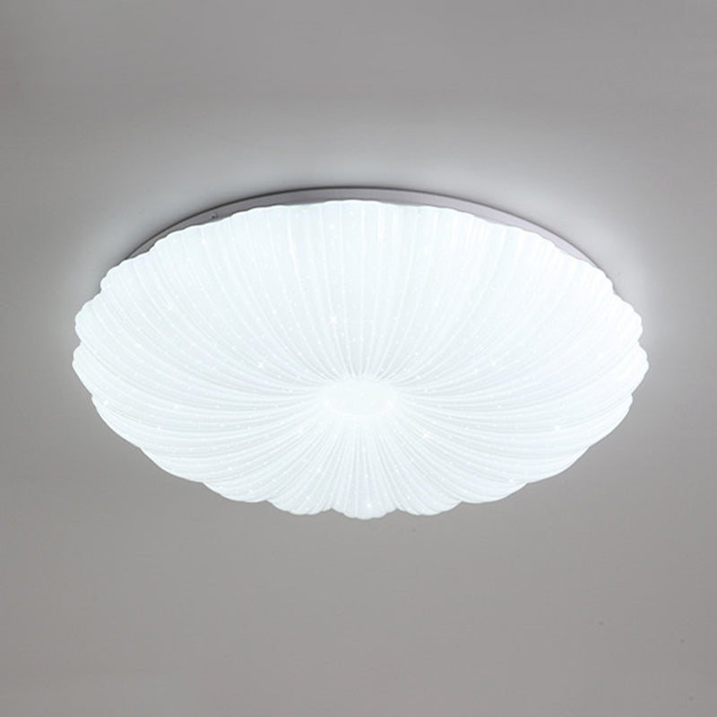 Contemporary 1 - Light Flush Mount Light in White Iron and Acrylic LED Ceiling Flush