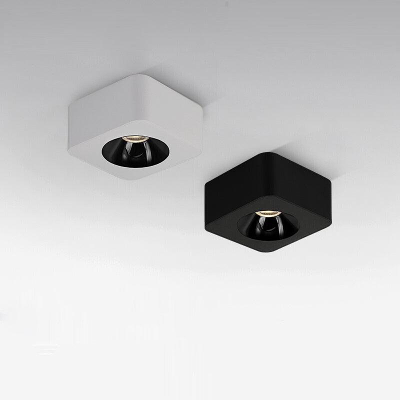 Square 1 - Light Flush Mount in Black / White Finish Aluminum LED Ceiling Flush