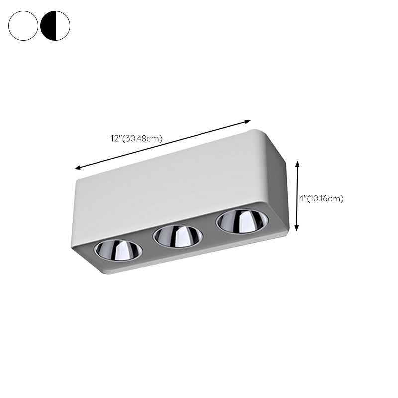 Aluminum LED Flush Mount Modern Rectangle Ceiling Flush in White