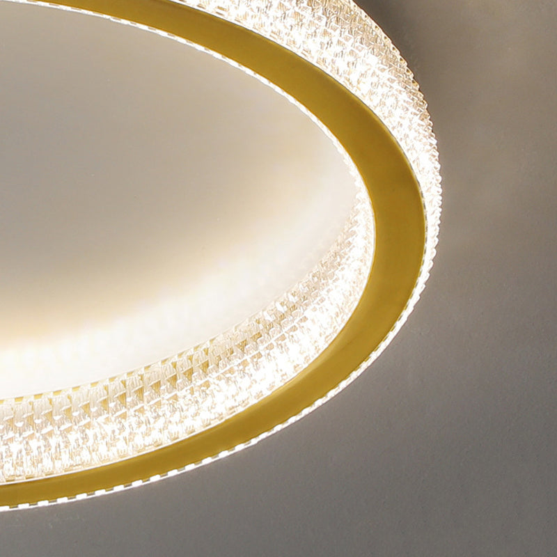 Golden Single Flush Mount Lighting Circle LED Ceiling Light for Living Room