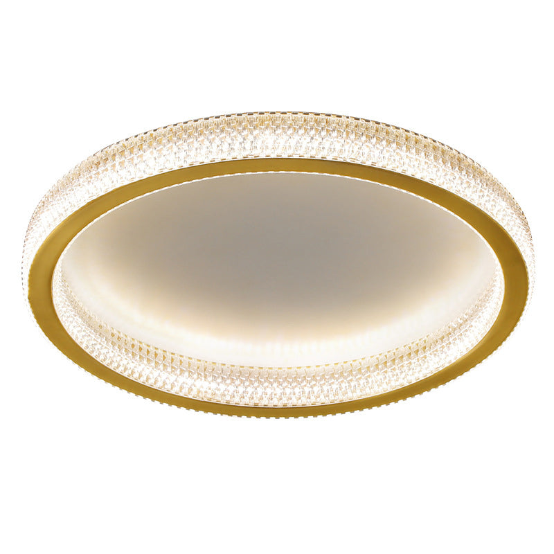 Golden Single Flush Mount Lighting Circle LED Ceiling Light for Living Room