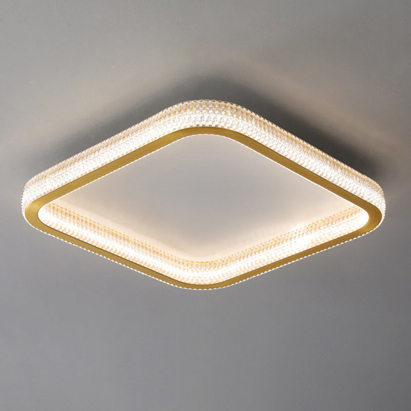 Golden Single Flush Mount Lighting Circle LED Ceiling Light for Living Room