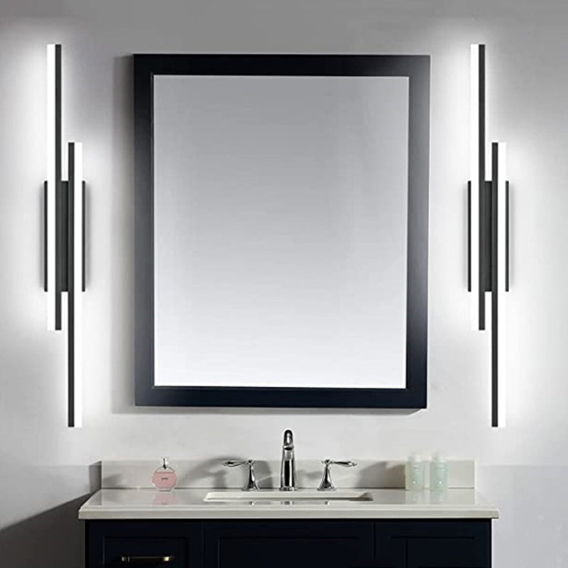 Black 2-Light Modernism Bathroom Vanity Light LED Metal Bath Bar