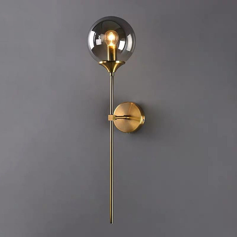 Modern Metal Wall Sconce Linear Shape Vanity Lamp with Glass Shade