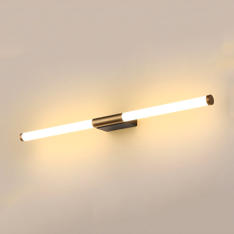 Modern Metal Wall Sconce Linear Shape Vanity Lamp with Plastic Shade