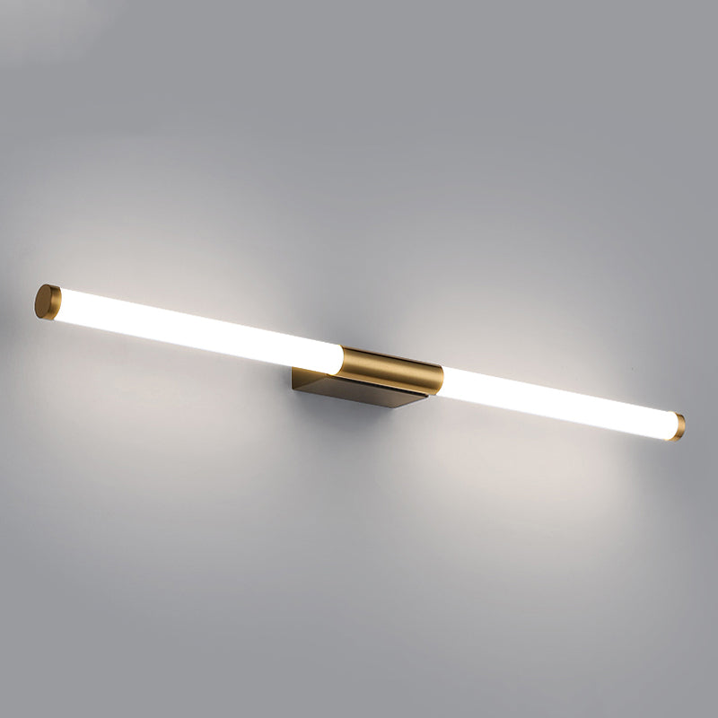 Modern Metal Wall Sconce Linear Shape Vanity Lamp with Plastic Shade