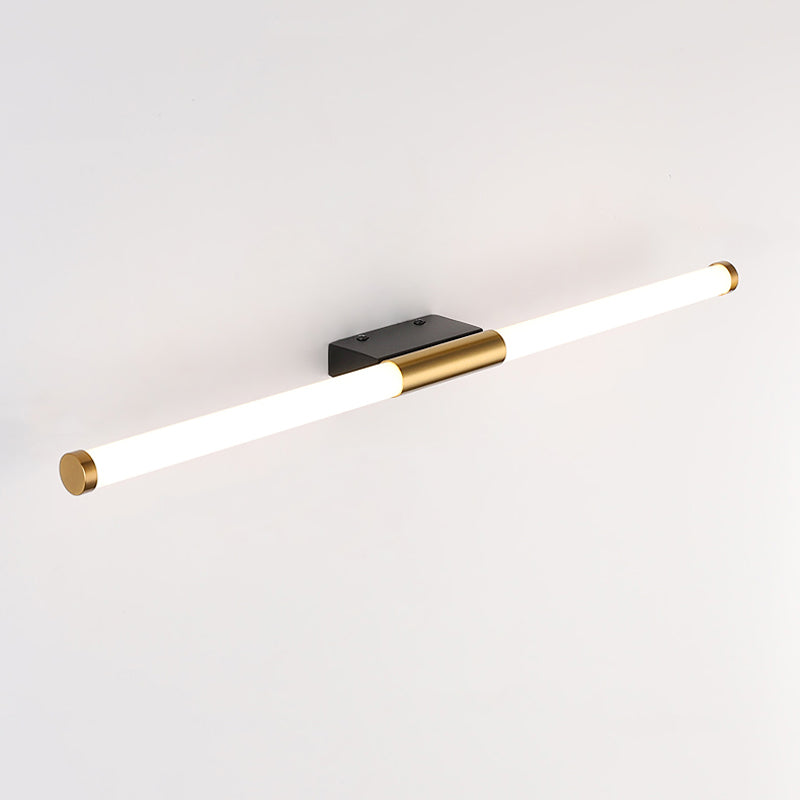 Modern Metal Wall Sconce Linear Shape Vanity Lamp with Plastic Shade