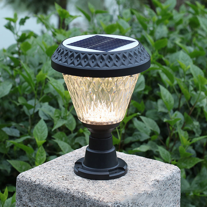 Modern Simple Plastic Pillar Lamp Waterproof Solar Energy Pillar Light for Outdoor