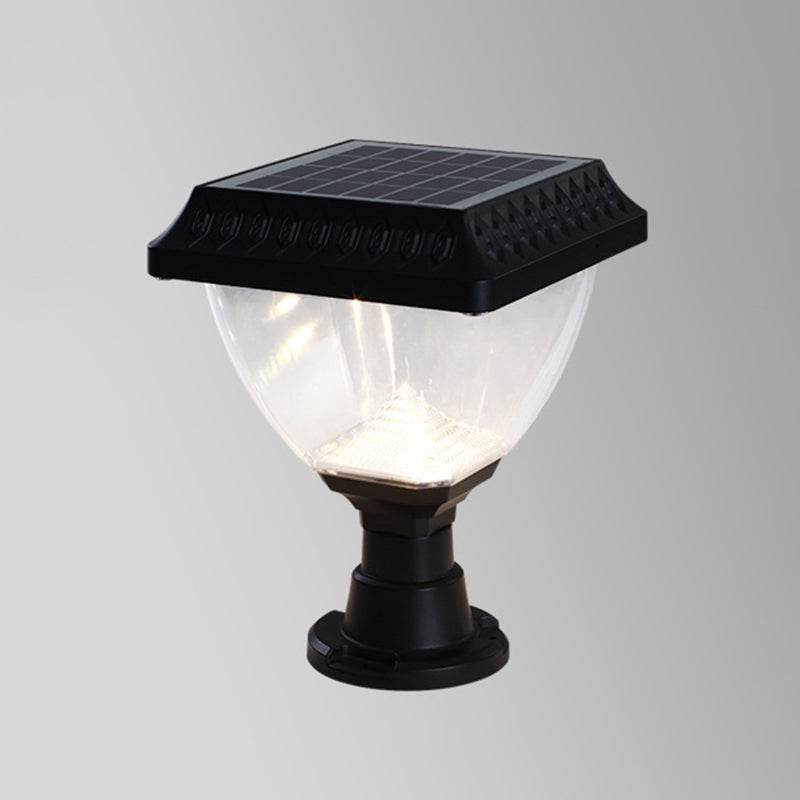 Modern Simple Plastic Pillar Lamp Waterproof Solar Energy Pillar Light for Outdoor