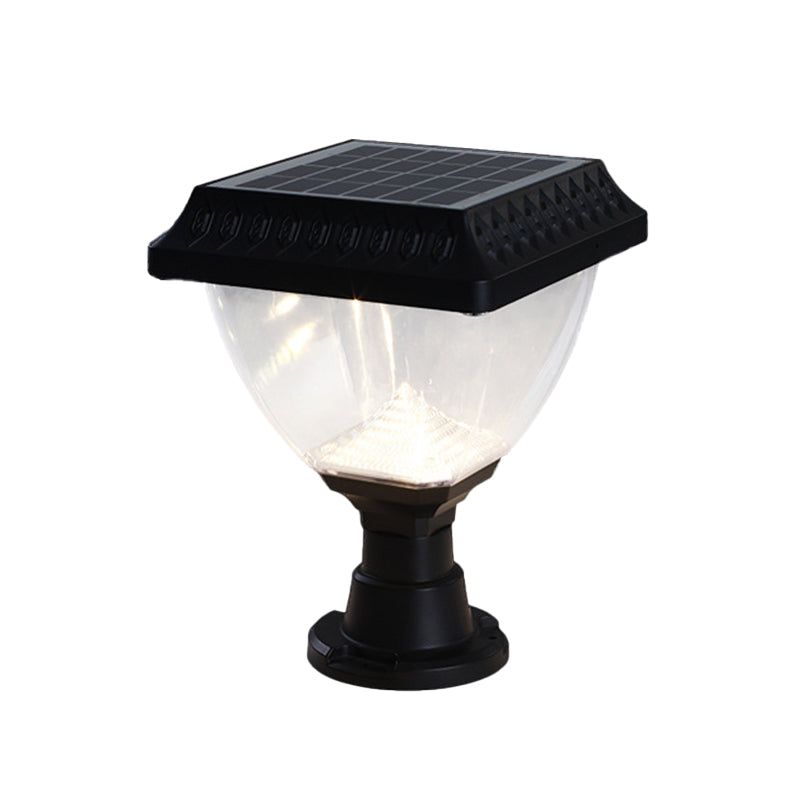 Modern Simple Plastic Pillar Lamp Waterproof Solar Energy Pillar Light for Outdoor