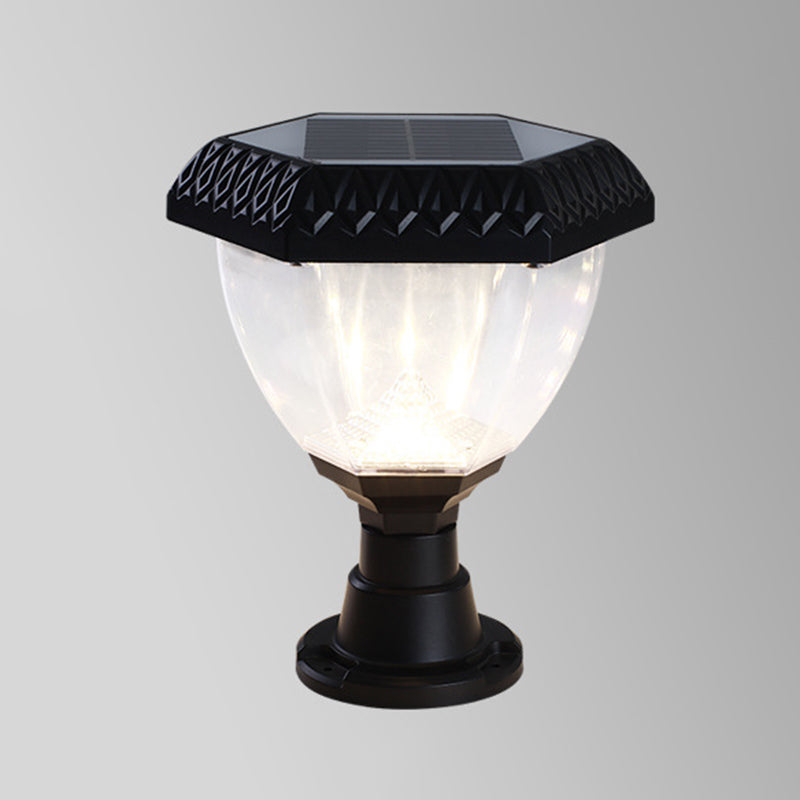 Modern Simple Plastic Pillar Lamp Waterproof Solar Energy Pillar Light for Outdoor