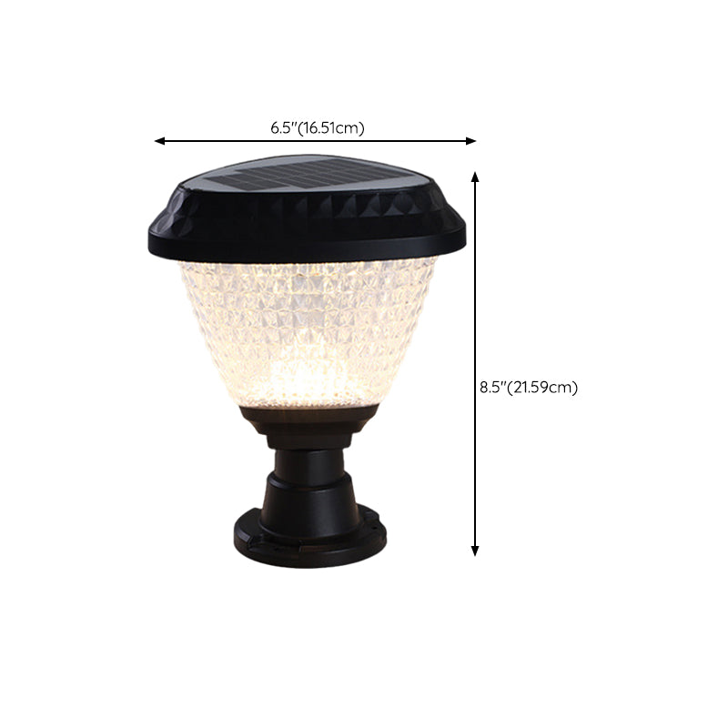 Modern Simple Plastic Pillar Lamp Waterproof Solar Energy Pillar Light for Outdoor