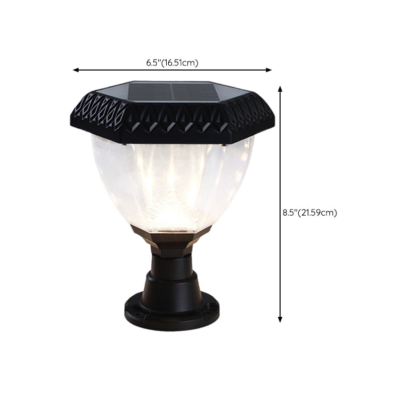 Modern Simple Plastic Pillar Lamp Waterproof Solar Energy Pillar Light for Outdoor