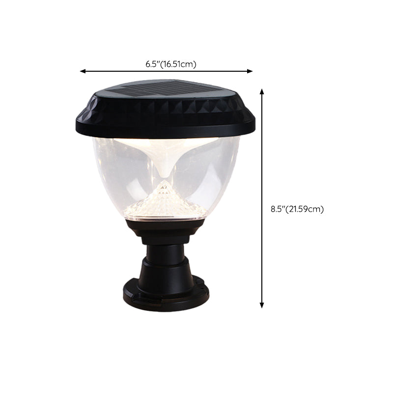 Modern Simple Plastic Pillar Lamp Waterproof Solar Energy Pillar Light for Outdoor