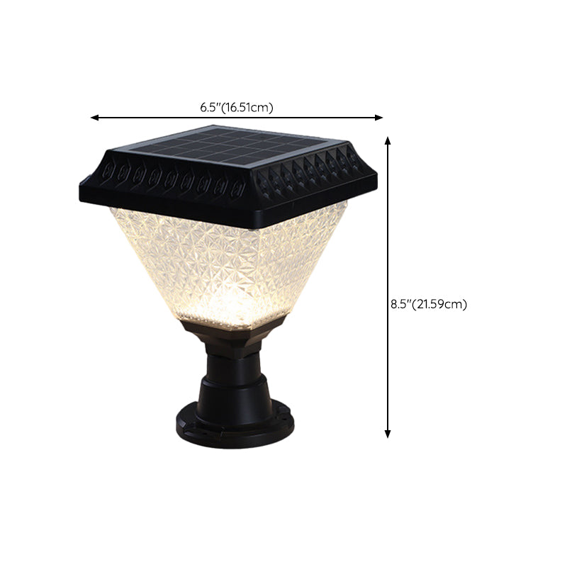 Modern Simple Plastic Pillar Lamp Waterproof Solar Energy Pillar Light for Outdoor