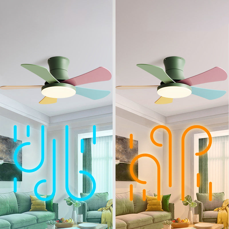 Contemporary Ceiling Fan Light Fixture Creative LED Ceiling Flush Mount for Bedroom