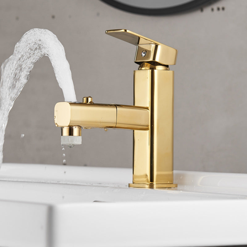 Light Luxury Bathroom Faucet Lever Handle Vessel Faucet with Swivel Spout