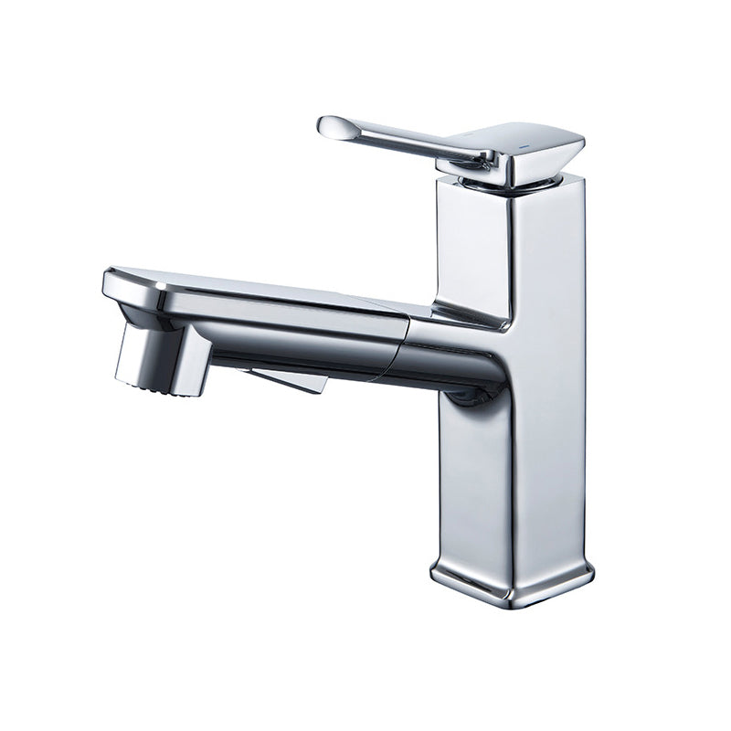 Modern Brass Sink Faucet Centerset Bathroom Faucet with Water Hose