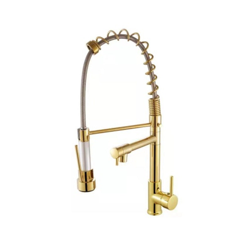 Farmhouse Bar Faucet Brass Lever Handles Spring Spout Pot Filler Kitchen Faucet