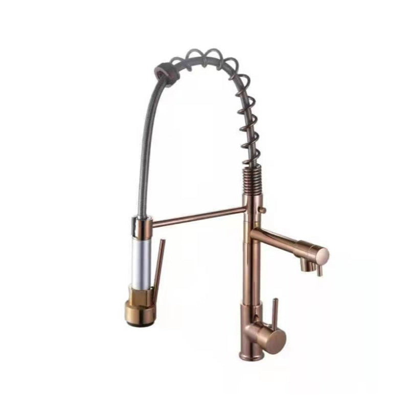 Farmhouse Bar Faucet Brass Lever Handles Spring Spout Pot Filler Kitchen Faucet