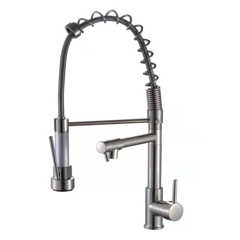 Farmhouse Bar Faucet Brass Lever Handles Spring Spout Pot Filler Kitchen Faucet