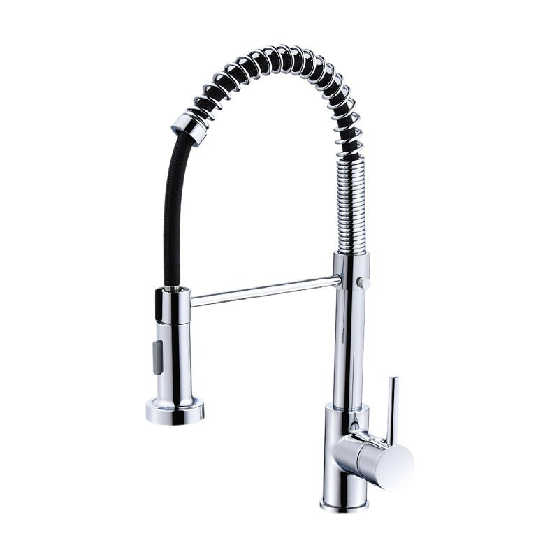 Modern Kitchen Faucet Brass Lever Handles Pre-Rinse High-Arc Kitchen Faucet