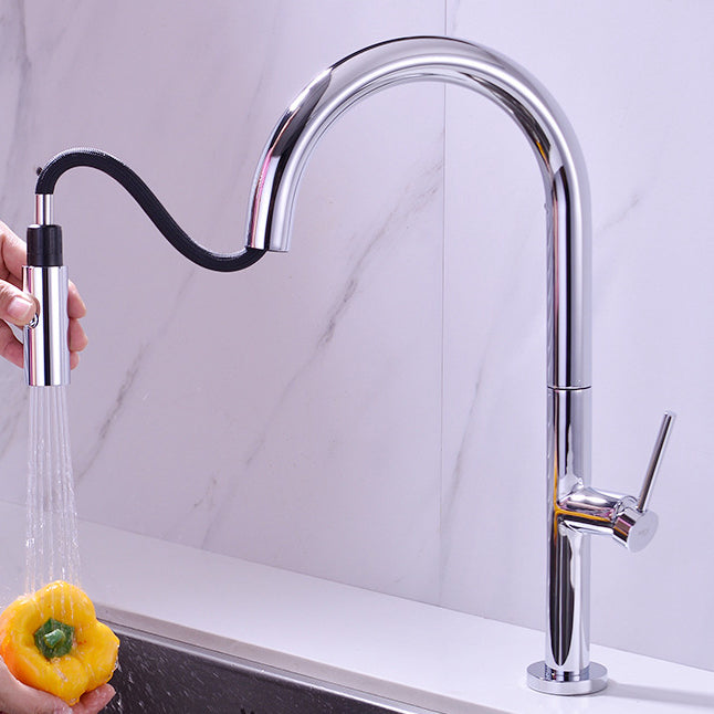 Modern Kitchen Faucet Brass Pull out Faucet with Sprayer and Magnetic Docking Pot Filler