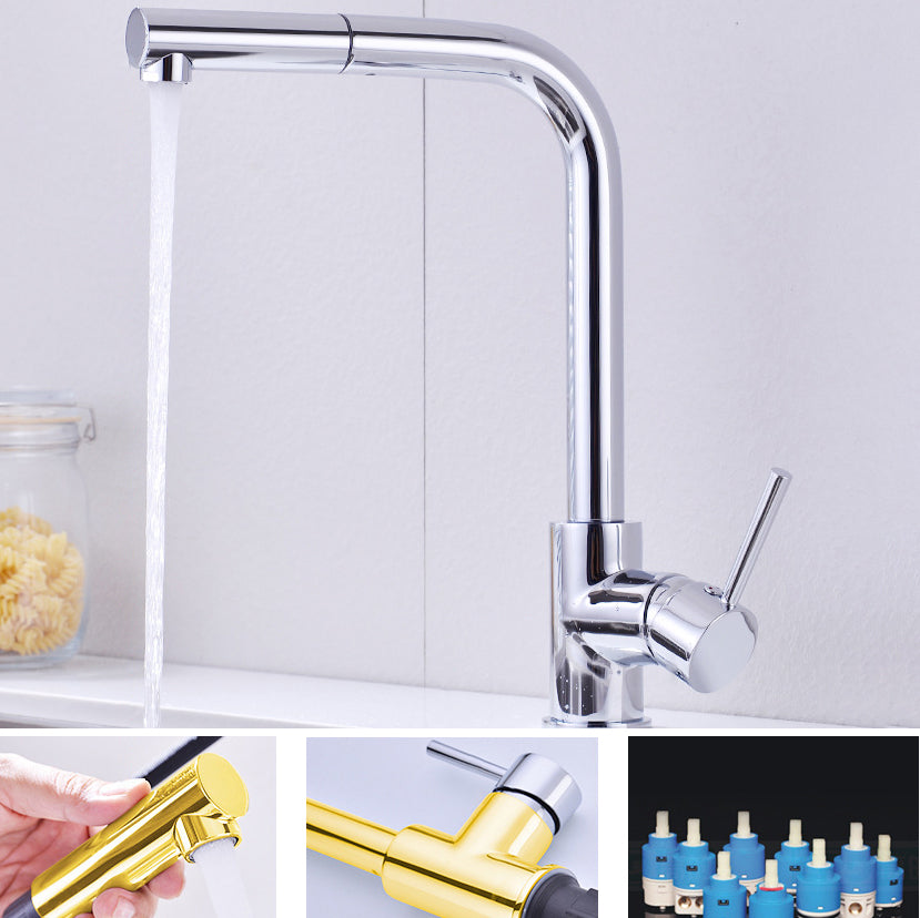 Modern Kitchen Faucet Brass Pull out Faucet with Sprayer and Magnetic Docking Pot Filler