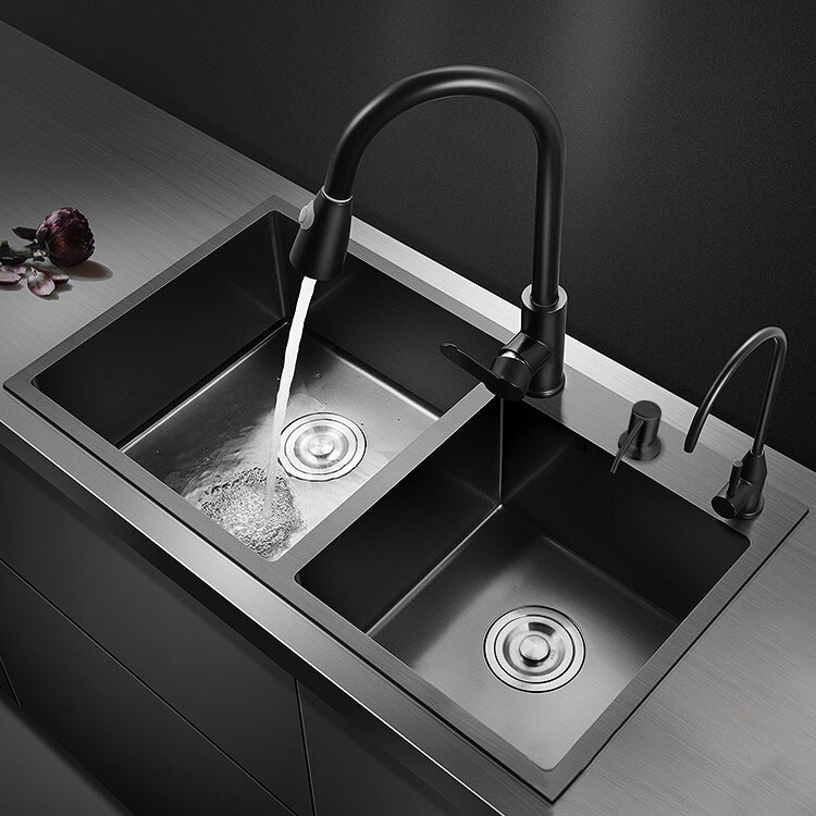 Modern Style Kitchen Sink Stainless Steel Rectangle Dirt Resistant Drop-In Kitchen Sink