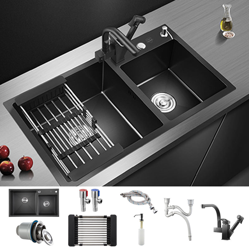 Modern Style Kitchen Sink Stainless Steel Rectangle Dirt Resistant Drop-In Kitchen Sink