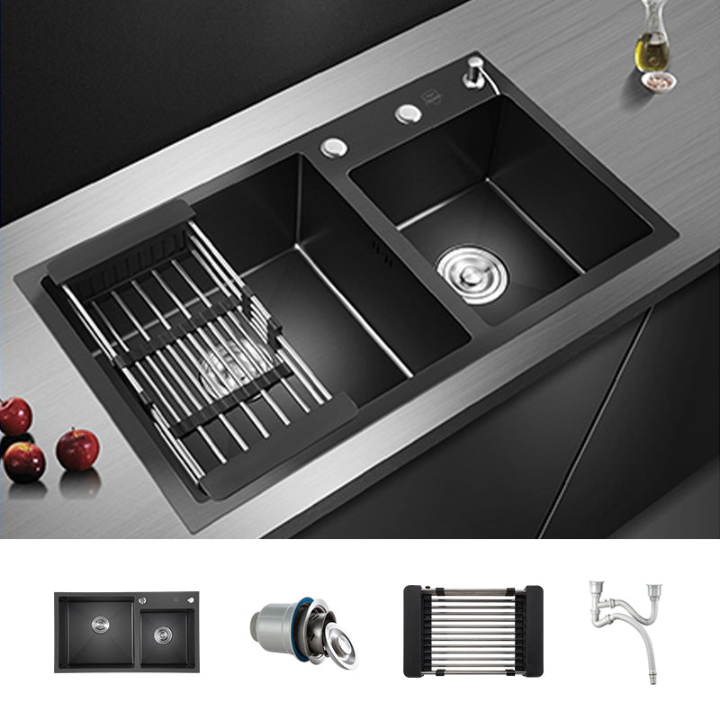 Modern Style Kitchen Sink Stainless Steel Rectangle Dirt Resistant Drop-In Kitchen Sink