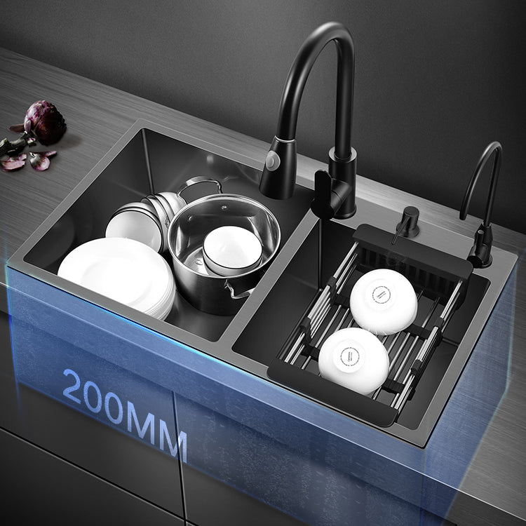 Modern Style Kitchen Sink Stainless Steel Rectangle Dirt Resistant Drop-In Kitchen Sink